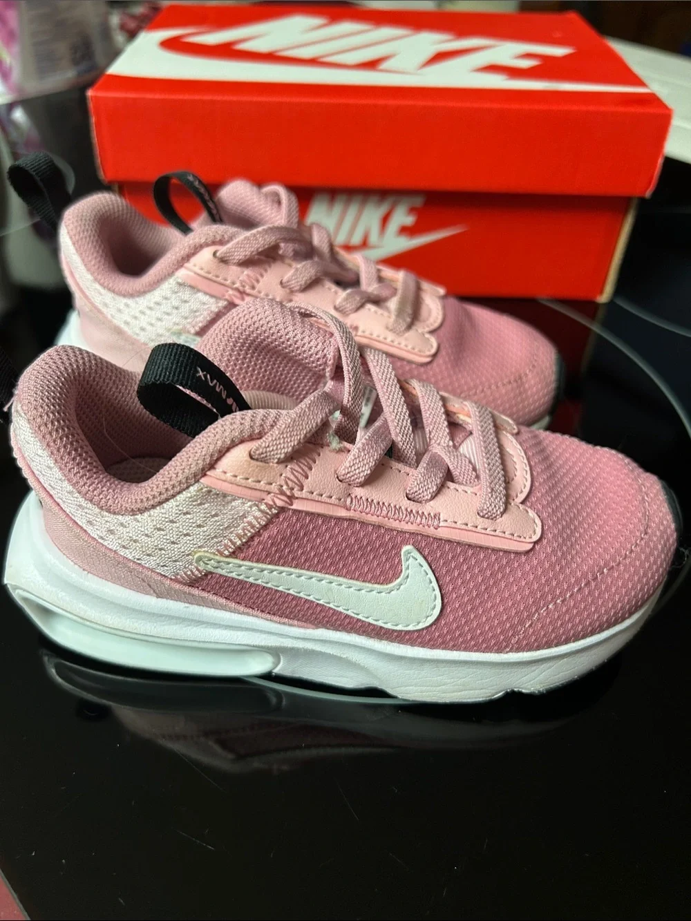 Nike Kids Pink and White Athletic Sneakers